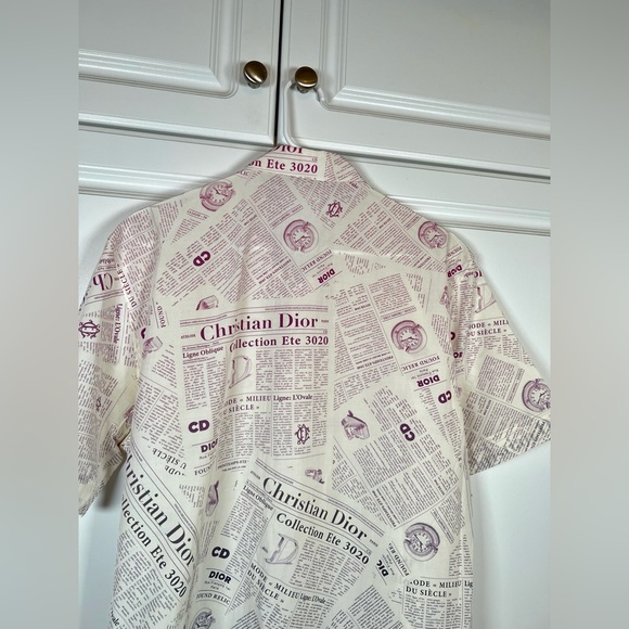 Dior Short-Sleeve Newspaper Print - Pink Blue - Picture 5 of 6
